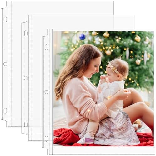 MaxGear 30 Pack 8x10 Photo Sleeves for 3 Ring Binder (60 Pictures),1 Pocket by MaxGear