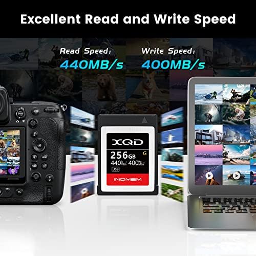 INDMEM XQD 256GB Memory Card, 5X Tough MLC XQD Flash Memory Card High Speed G Series| Max Read 440MB/s, Max Write 400MB/s - Image 3