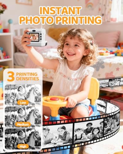 CalineGam Kids Instant Print Camera, 1080P HD Dual Lens with 32GB Card | 2.4" Screen Kids Camera with 3 Paper Rolls, 16X Zoom, Christmas Birthday Gifts for Girls and Boys Age 3-12 - Image 3