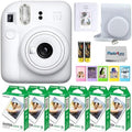 Fujifilm Instax Mini 12 Instant Camera Bundle with Fujifilm Instax Mini Instant Film Value Pack (60 Sheets) with Accessories Including Protective Case, Strap, Photo Album (Clay White) by FUJIFILM