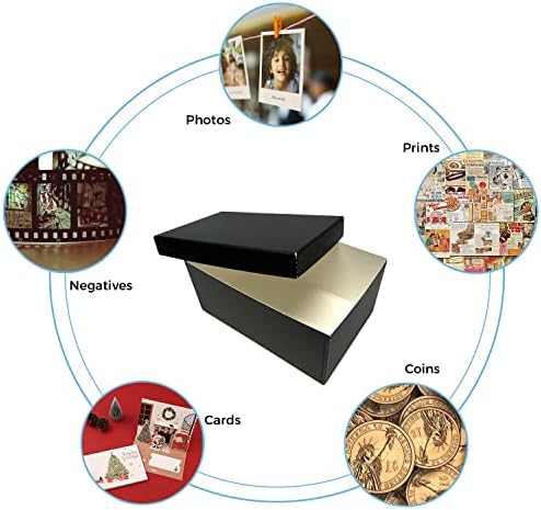 Lineco Archival Photo Storage Box, with Removable Lid, 5"x7"x12", Black - Image 6