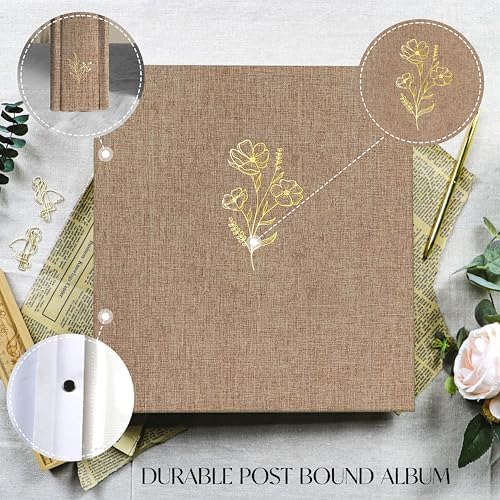 Holoary Photo Album 4x6 500 Photos 5 Pictures Per Page, 500 Pockets Picture Album, Linen Fabric Cover Big Picture Book for Photos, 4x6 Photo Albums for Family Weddings Travel Memories(Khaki) - Image 3