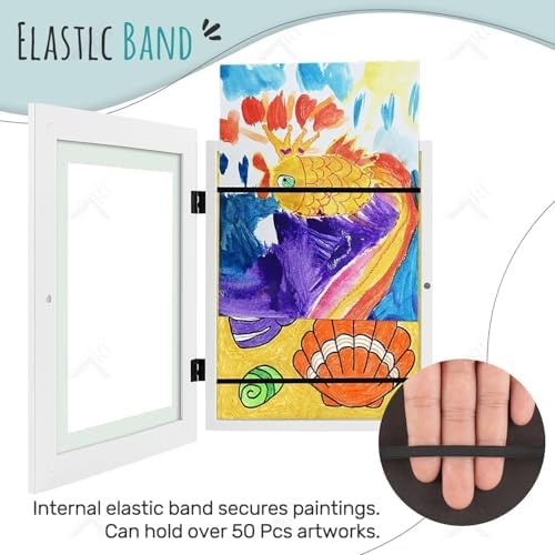2 Pack 9x12 Front-Opening Kids Artwork Frames Changeable (White) - Image 5