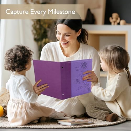 Photo Album 8x10 2 Packs Clear Pages Pockets Leathe Cover Slip Slide in Photo Album Each Holds 100 Vertical 8x10 Photos Picture Book for Wedding Family (Purple) - Image 5