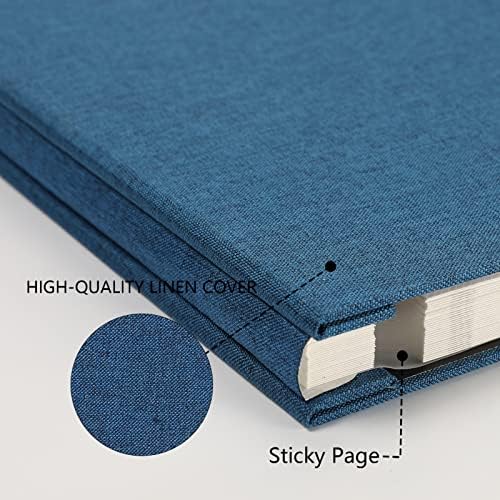 Photo Album Self Adhesive Pages Scrapbook 60 Pages, 13.2x12.8 Blue - Image 3
