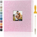 Photo Album Self Adhesive Pages Scrapbook, 11x10.6 Pink 60 Pages by Aenbuslm