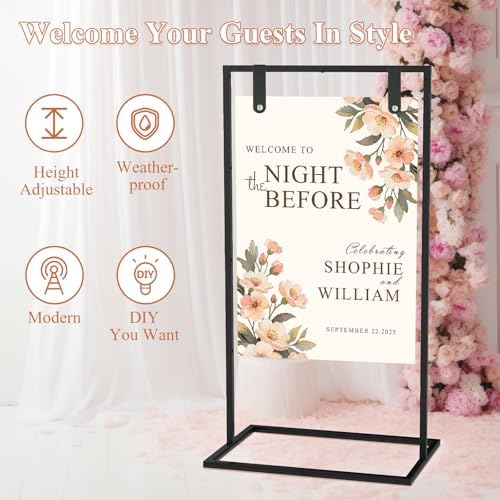 Wedding Sign Holder for Welcome Signs and Seating Charts,Black - Image 3