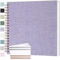 Scrapbook Photo Album 10x10 Inches 80 Pages Linen Cover Purple by Bonyomor