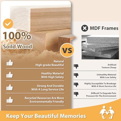 Egofine 11x14 Picture Frames Set of 4, Made of Solid Wood Covered by Plexiglass 5x7 and 8x10 with Mat or 11x14 without Mat, for Table Top Display and Wall Mounting Photo Frame,Walnut Brown - Image 2