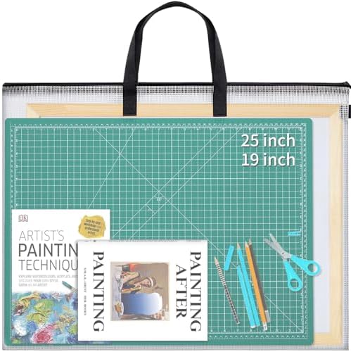 YOPCDJ 25x19 inches Art Portfolio Case, Storage Chart Art Portfolio Bag with Handle, Zippered Storage Folder for Bulletin Board, Poster, Scrapbook, and Keepsake by YOPCDJ