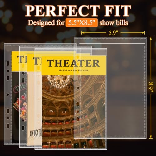 Show-Bill Binder,Large 4” Broadway Play Program Holder,35 Sleeves - Image 2
