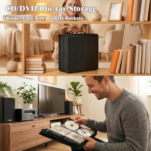 DVD Storage Binder 200 Discs, CD Case with Booklet Pockets, Large - Image 3