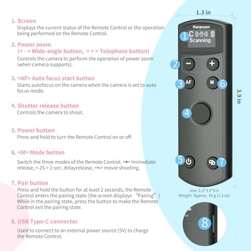 for Canon Rechargeable Camera Remote Control,Wireless Shutter Release - Image 5