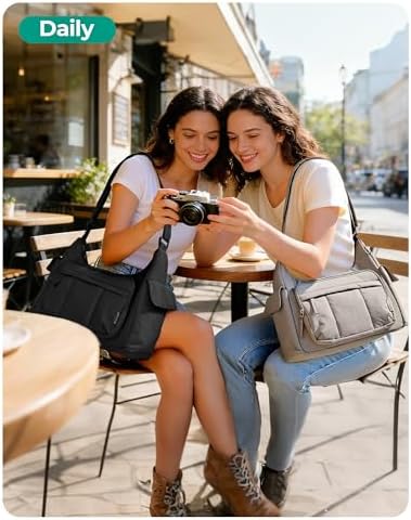 BAGSMART 2 in 1 Puffy Camera Bag for Photographer Everyday Shoulder Bag - Image 4