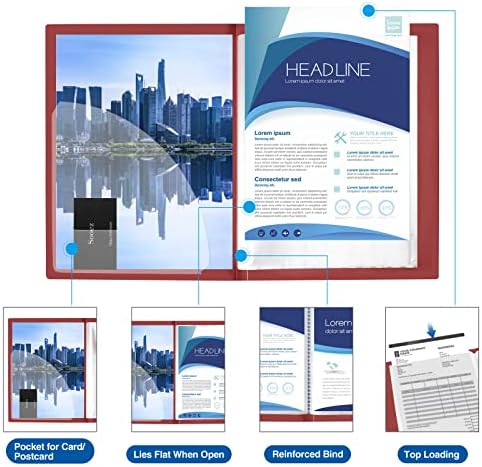 Sooez 30-Pocket Binder with Plastic Sleeves 9x12, Heavy Duty Art Portfolio - Image 5