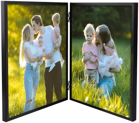 Golden State Art 8x10 Hinged Metal Picture Frame, Matte Black, Tabletop by GoldenStateArt