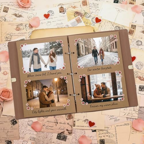 Vienrose Photo Album Scrapbook Kit, 9x6.5 Inch, 100 Pages, Dark Brown - Image 2
