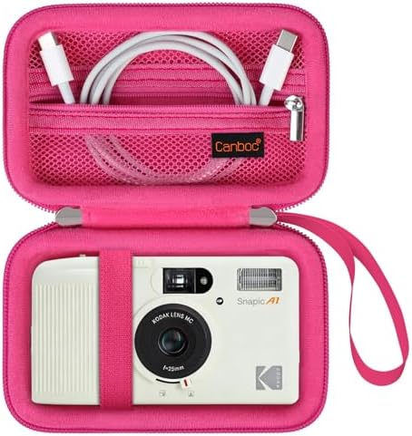 Canboc Carrying Case for KODAK EC35/ KODAK EKTAR H35 Film Camera, Rosered by Canboc