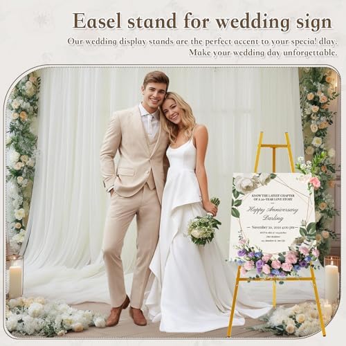 Gold Easel Stand for Sign, 43.5in Heavy Duty - Image 4