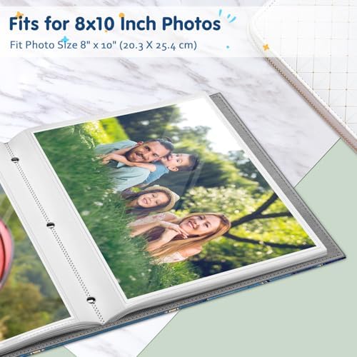 Fintie Photo Album for 8x10 Photos, 52 Pockets Vegan Leather Memory Book - Image 2