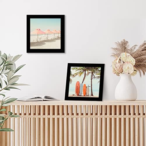 Americanflat 7x7 Picture Frame with Shatter-Resistant Glass - Signature Collection - Gallery Style Frames Made of Engineered Wood - Square Frame for Tabletop and Wall Display - Black - Image 4