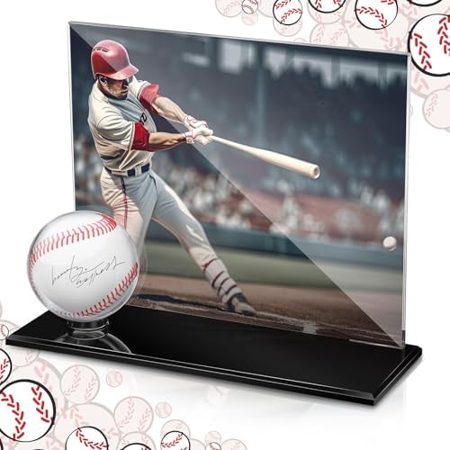 DoubleFill Acrylic Display Case Ball Cards,Black,Extra Large,Baseball by DoubleFill