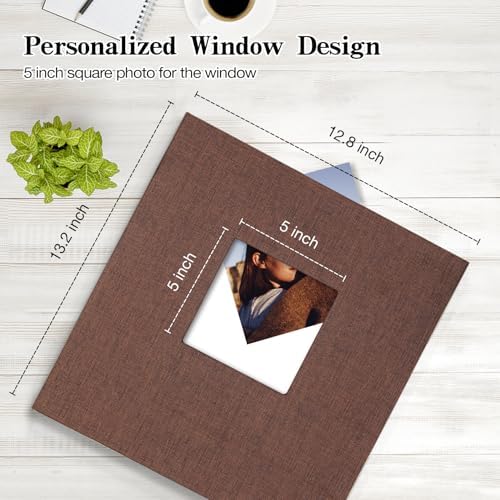 potricher Large Self Adhesive Photo Album 80 Pages, Linen cover, Brown - Image 2
