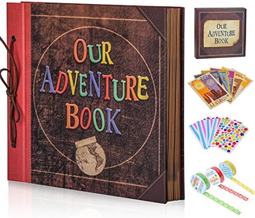 Scrapbook Photo Album, 12x12 Inch Our Adventure Book, 3D Embossed Words Hard Cover Movie Up Travel Album for Anniversary, Wedding, Baby Shower (Scrapbook-Letter) - Image 3