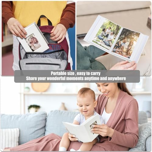 Photo Album 4x6 100 Pockets, Linen Cover Top Loader Vertical, Slip-in Picture White Pockets Albums for Wedding, Family, Anniversary, Baby, Vacation - Image 6