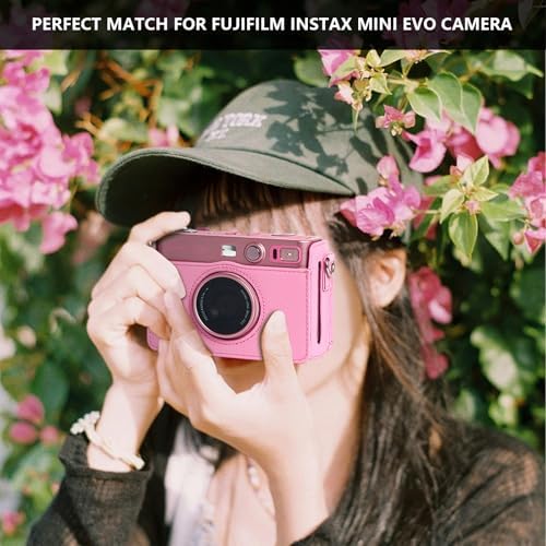 CAIYOULE Camera Case for Fujifilm Instax Mini EVO Instant Film Camera, Pink - Image 7