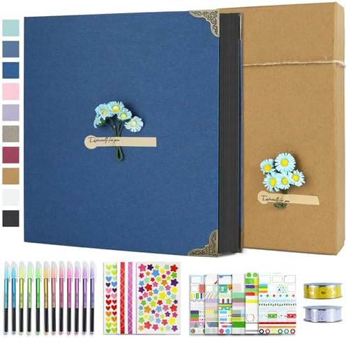 Vienrose DIY Scrapbook Photo Album Kit,12x12 Inch,60 Pages,Blue by Vienrose