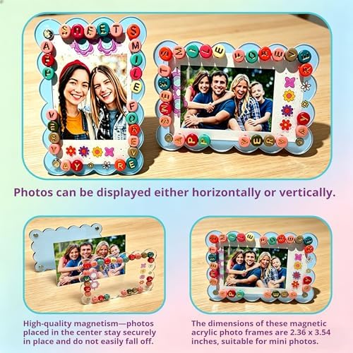 10 Sets Colorful DIY Acrylic Magnetic Picture Frame Craft Kit - Image 5