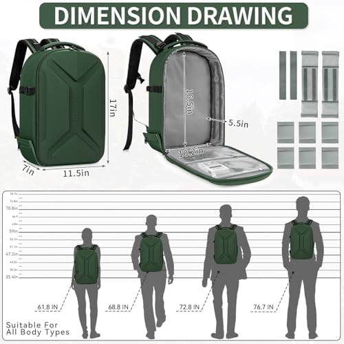TORIBIO Large Hardshell Camera Backpack DSLR/SLR/Mirrorless Photography Bag - Image 2