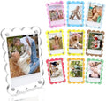 10 Pack 2.36 x 3.54 Inch Acrylic Fridge Magnetic Frame Scalloped, Double Sided Polaroid Frame, Magnet Picture Frames for Fridge suit Fujifilm Instax Mini, Frames for Fridge/Locker, Colorful Set by Unknown