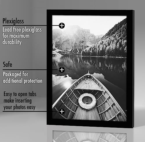 Americanflat 9x12 Picture Frame 5-Pack - Slim Molding - Black - Image 3