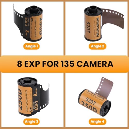 35mm Film Roll, 35mm Color Print Film Wide Exposure Range, ECN 2 Process Colour Print Camera Film for 135 Camera, 8 Sheet, 200-250 - Image 3