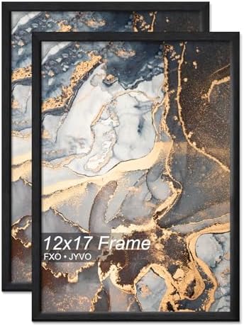 Fxojyvo 12x17 Picture Frame Set of 2 Black Engineered Wood Wall Hanging by Fxojyvo