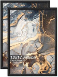 Fxojyvo 12x17 Picture Frame Set of 2 Black Engineered Wood Wall Hanging by Fxojyvo