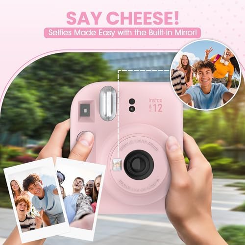 Fujifilm Instax Mini 12 Instant Camera Blossom Pink + Minimate Custom Designed Case + Fuji Instax Film 10 Sheets & Photo Album - Image 3