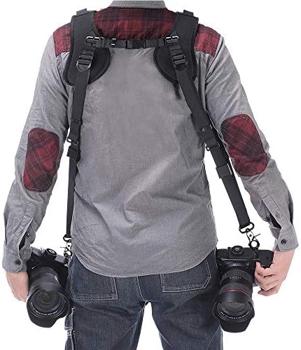 Double Shoulder Camera Strap Harness Quick Release Adjustable Dual Camera Tether Strap for DSLR SLR Camera (focus) - Image 4