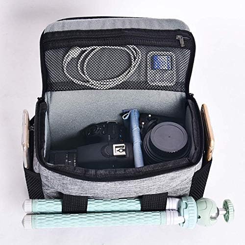 FOSOTO Compact SLR/DSLR Stylish Camera Bag Case Compatible for Nikon P900 B500 D3500 D5600 D7500, Canon EOS T6 T7i T5 4000D 80D, Sony A73 Mirrorless Camera Shoulder Case Waterproof Rain Cover (Gray) - Image 2