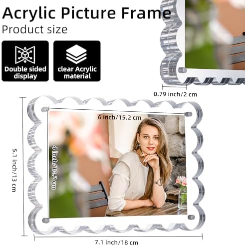 Chivalral 3 Pack 4x6 Acrylic Picture Frame, Double-Sided Tabletop Display - Image 2