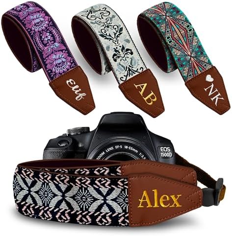 Art Tribute Custom Camera Strap Golden Embroidey - Add Your Text and We Make It Especially For You Get Your Own Personalized Gift Camera Strap, No Shipping Cost! by ArtTribute