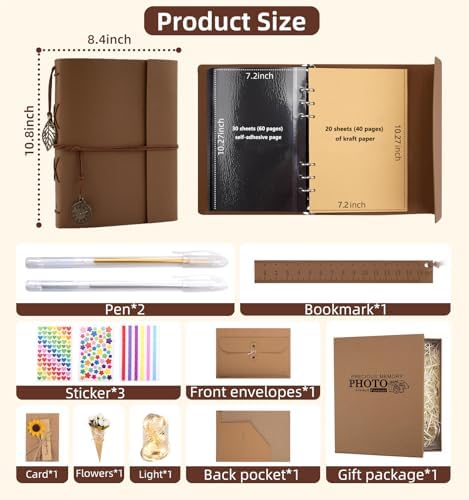 Scrapbook Photo Album 100 Pages, 60 Page Self Adhesive+40 Page Kraft Paper - Image 3