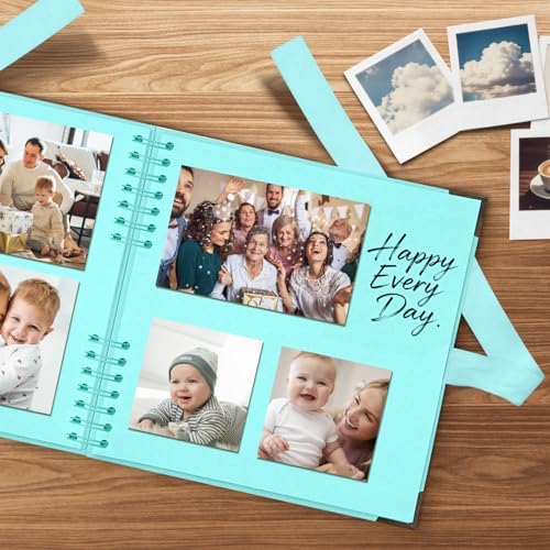 10x10 Inch Sky Blue DIY Scrapbook Album,Hardcover Memory Book,80 Pages (40 Sheets) Kraft Photo Album for 4x6 / 5x7 Pictures,Perfect for Wedding,Family,Anniversary Christmas & Travel Memories - Image 3
