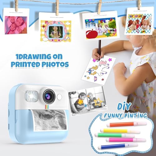 Kid Camera for Boys, Portable Toddler 1080P Instant Print Camera for Kids - Image 4