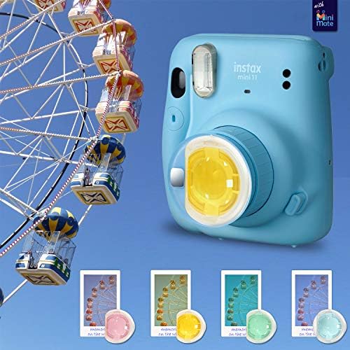Fujifilm Instax Mini 11 Instant Camera Sky Blue + MiniMate Accessories Bundle + Fuji Instax Film Value Pack (40 Sheets) Accessories Bundle, Color Filters, Album, Frames - Image 5