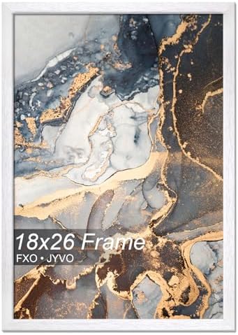 Fxojyvo 18x26 Picture Frame White Engineered Wood Wall Hanging by Fxojyvo