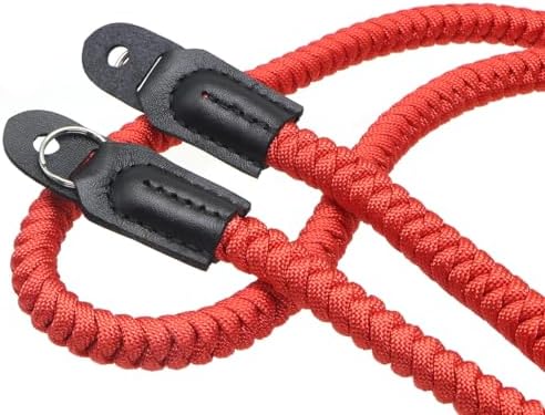 Paracord Woven Camera Neck Shoulder Strap Belt Hand Compatible with Canon Nikon Sony Olympus Pentax Fujifilm Panasonic SLR DSLR Digital Mirrorless Cameras 36inch Red - Image 3