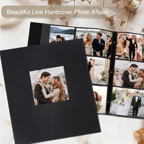 Artmag Fabric Photo Album 4x6 600 Large Capacity for Family Wedding Anniversary Linen Album Holds 600 Horizontal and Vertical Photos (600 Pockets, Black) - Image 4